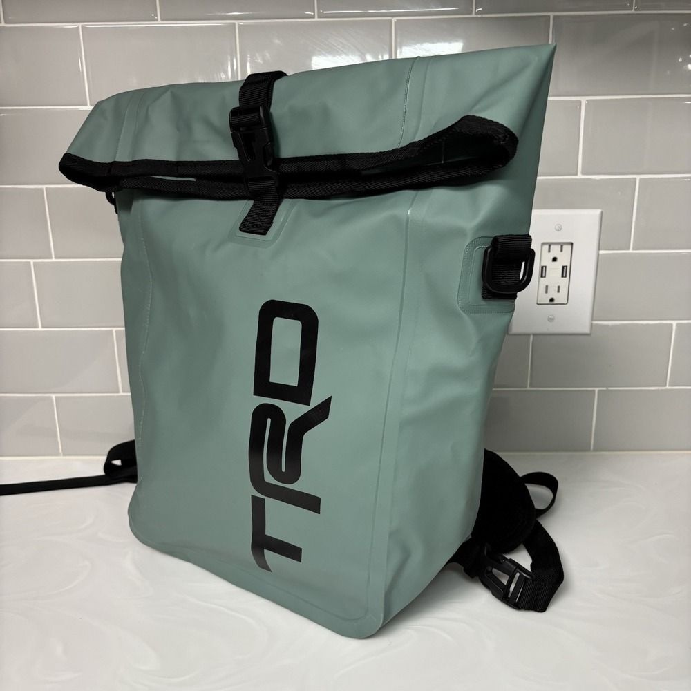 TRD Backpack Toyota Racing Development Teal Green Roll Down Waterproof Pack New